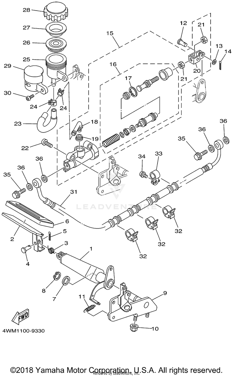 Rear Master Cylinder Schematic