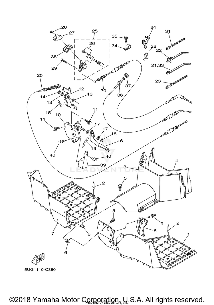 Stand Footrest RHINO HARDWOODS CAMO - YXR660FAHS - 2004 Schematic
