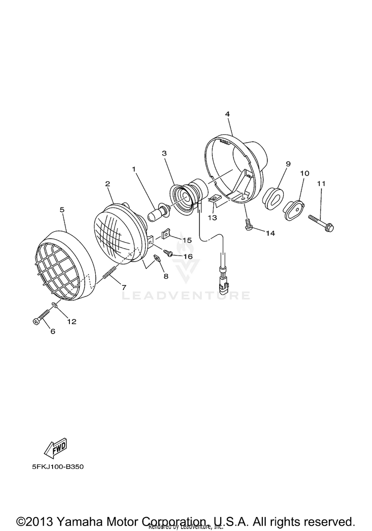 Headlight BANSHEE - YFZ350R - 2003 Schematic