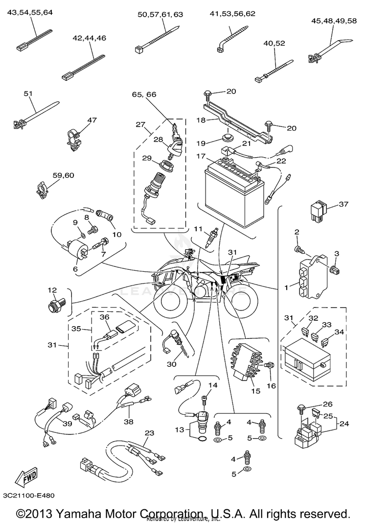 Electrical 1 WOLVERINE 450 4X4 SPORT SE - YFM45FXSPX - 2008 Schematic