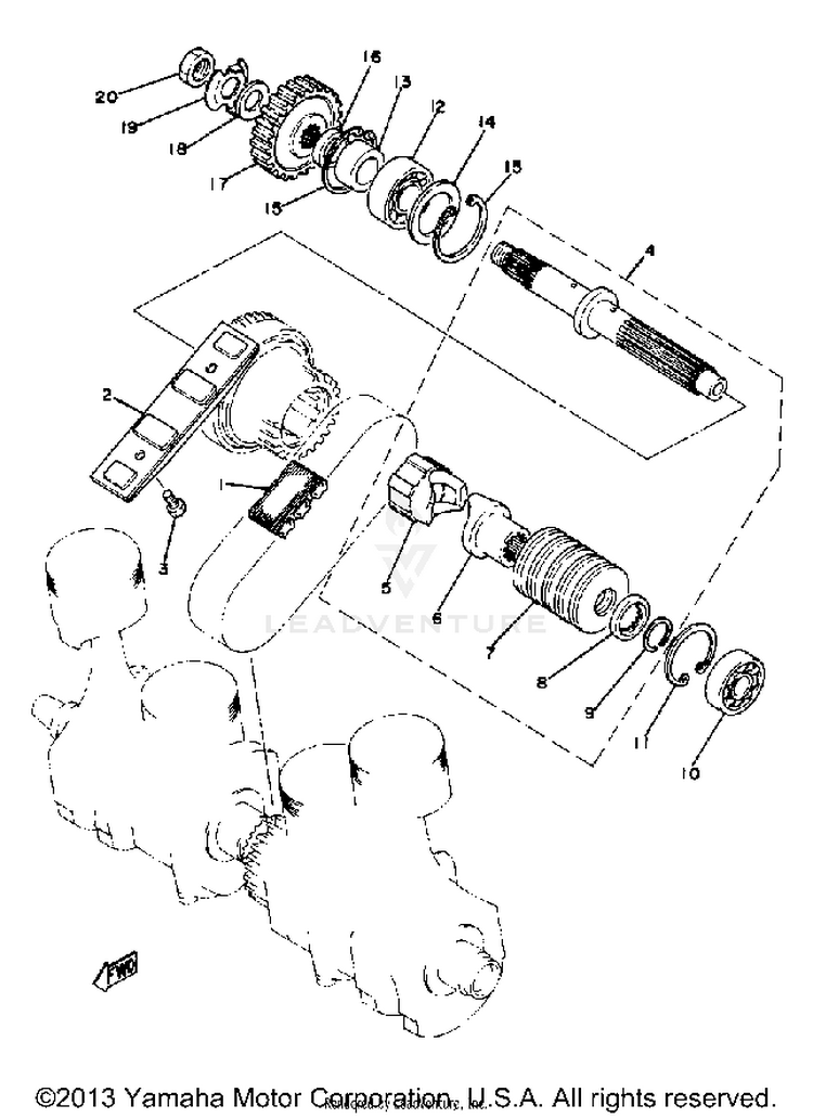 Primary Shaft Chain XS1100LH - 1981 Schematic