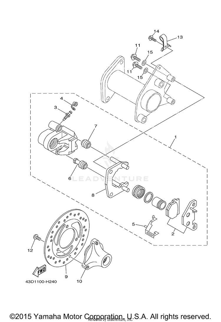 Rear Brake Caliper RAPTOR 90 - YFM90RYB - 2009 Schematic