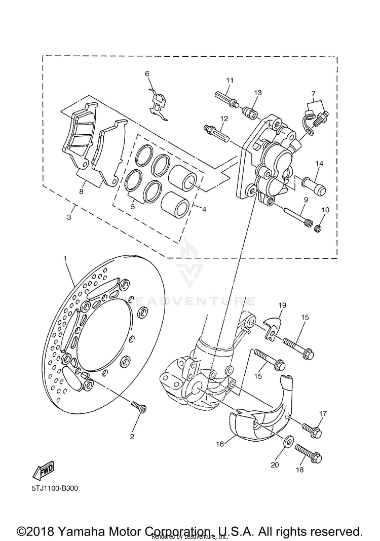 Front Brake Caliper Schematic