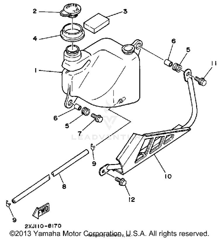 Oil Tank BLASTER - YFS200B - 1991 Schematic
