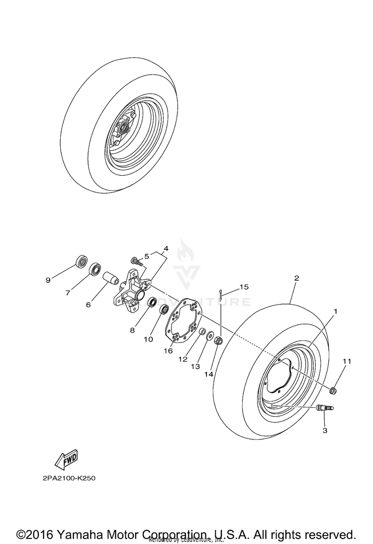 Front Wheel RAPTOR 125 - YFM125RBL - 2012 Schematic