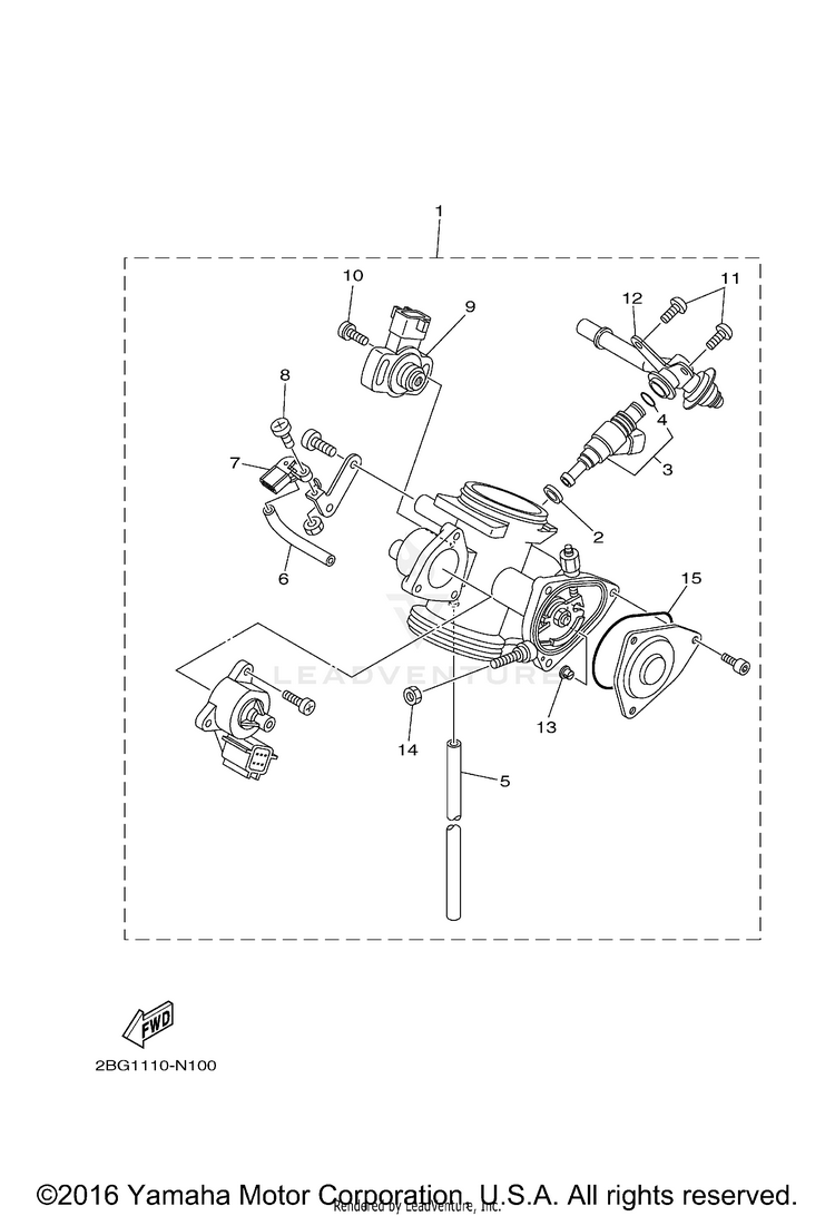 Throttle Body Assy 1 GRIZZLY 4WD HUNTER - YFM700DHFH - 2015 Schematic