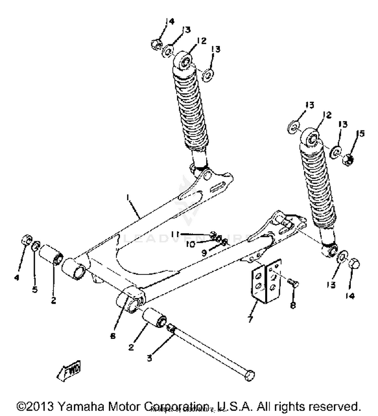 Rear Arm - Rear Cushion Yz80c Schematic