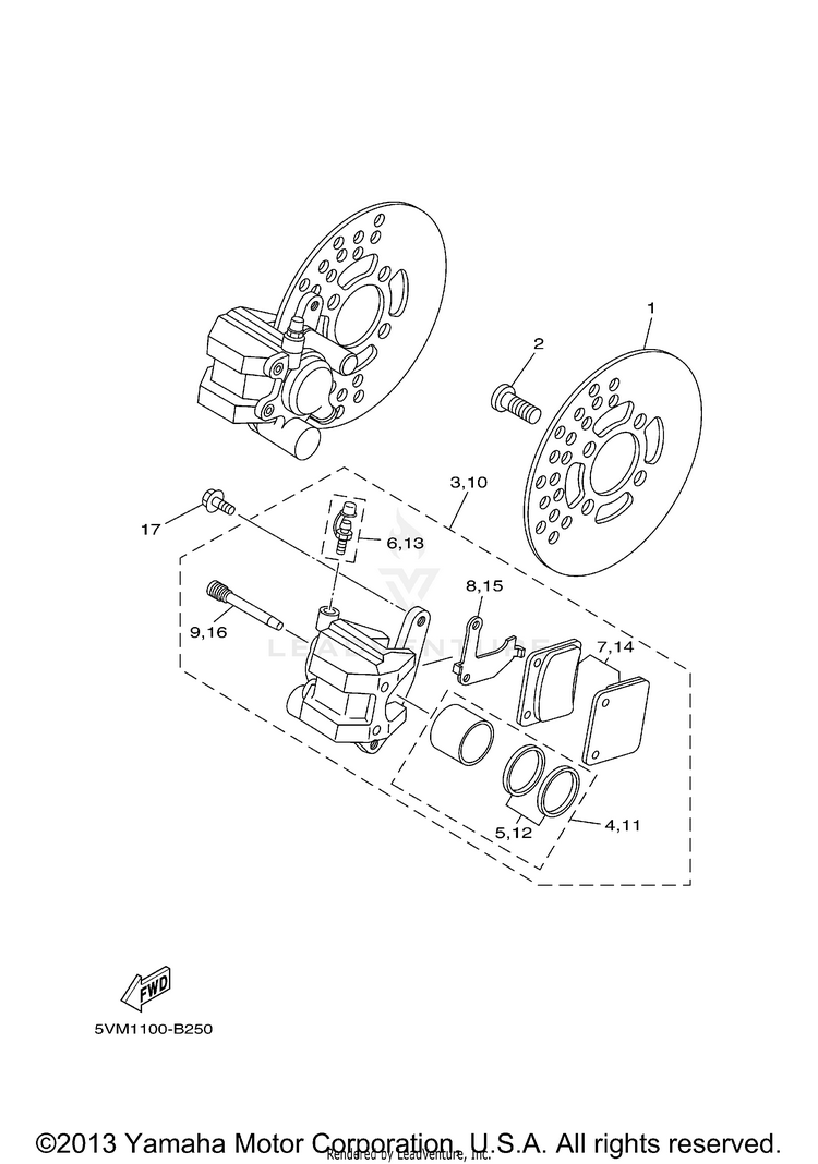 Front Brake Caliper Schematic
