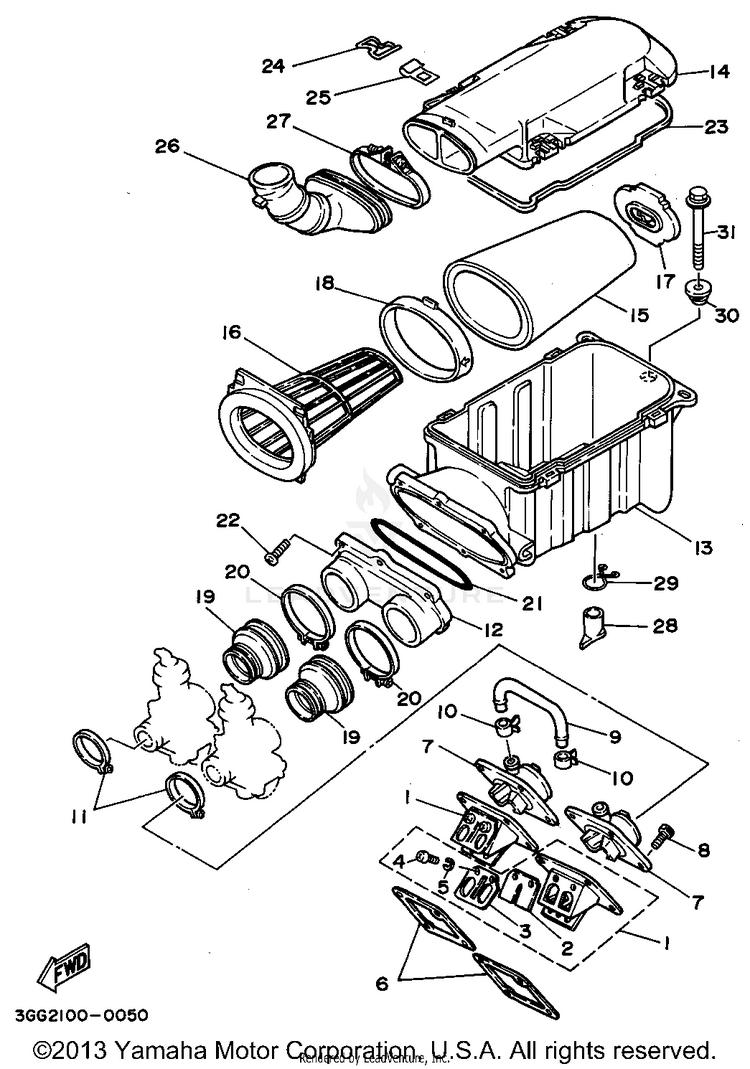 Intake BANSHEE - YFZ350G - 1995 Schematic