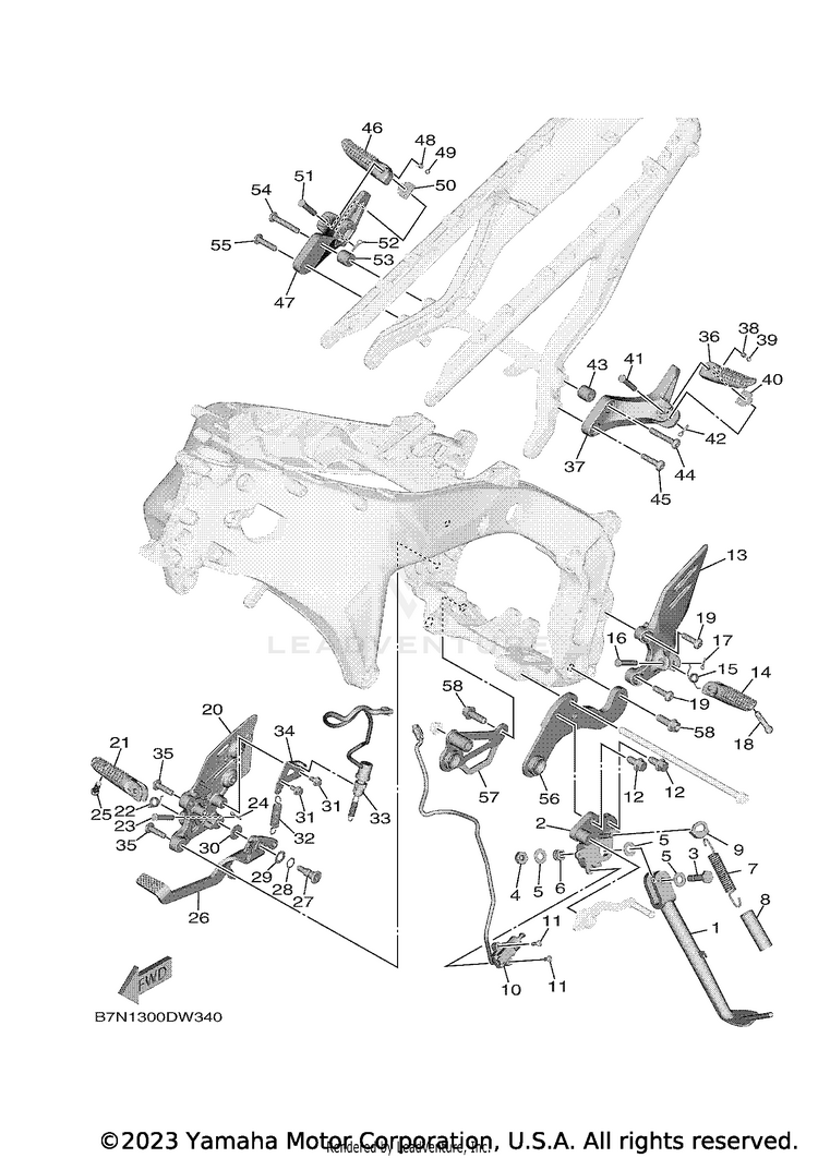 Stand Footrest MT09 - MT09MCB - 2021 Schematic