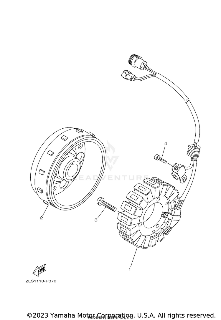 Generator RAPTOR 700R SE CAL - YFM70RCCRB - 2024 Schematic