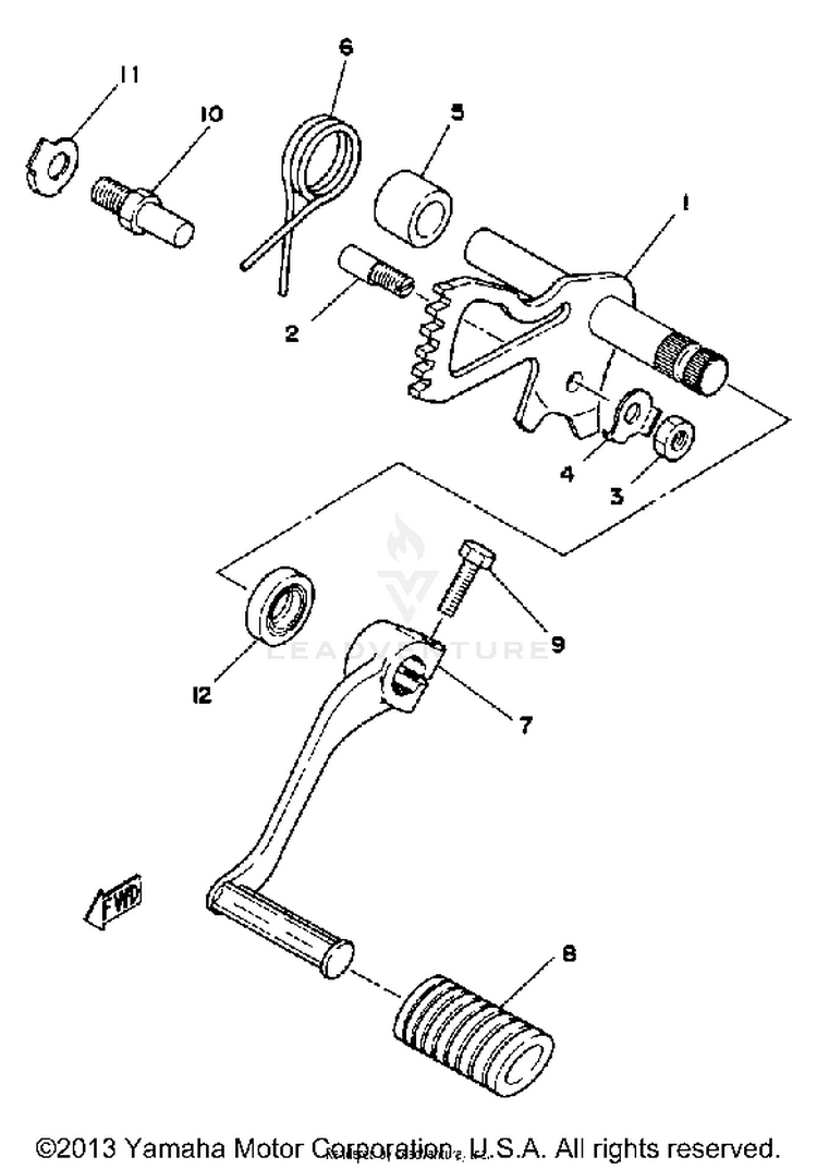 Shift Shaft Pedal XS1100SG - 1980 Schematic