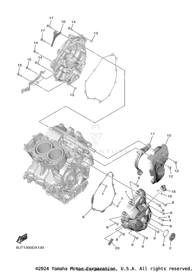Crankcase Cover 1 YZFR7 - YZFR7SCB - 2025 Schematic