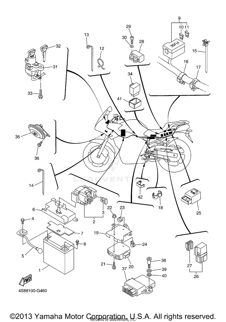 Electrical 2 FZ6 - FZS6YCB - 2009 Schematic