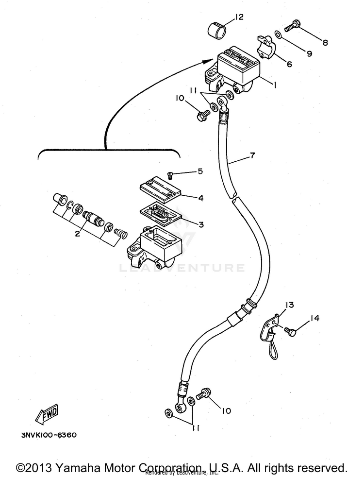 Front Master Cylinder Schematic