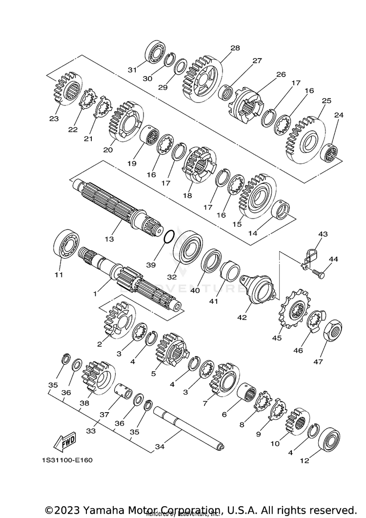 Transmission RAPTOR 700R SE CAL - YFM70RCCRB - 2024 Schematic