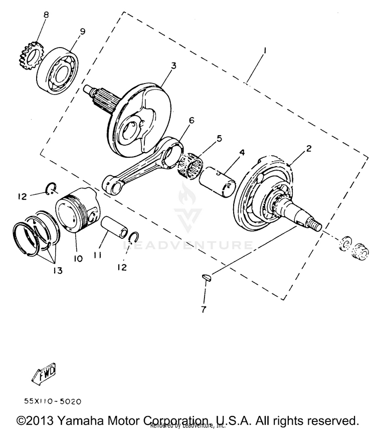 Crankshaft - Piston Schematic