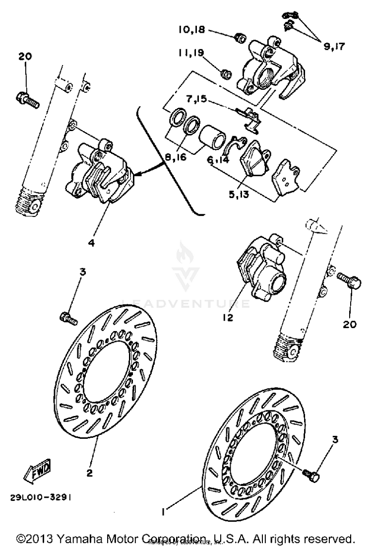 Front Brake - Caliper Schematic