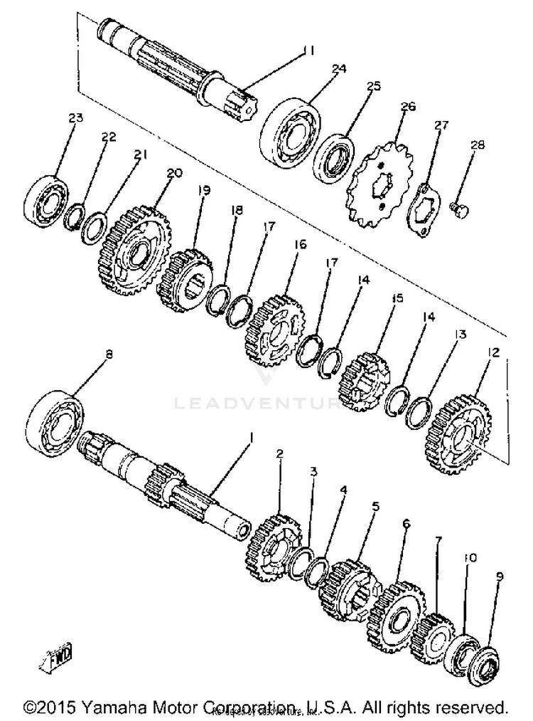 Transmission XT250H - 1981 Schematic