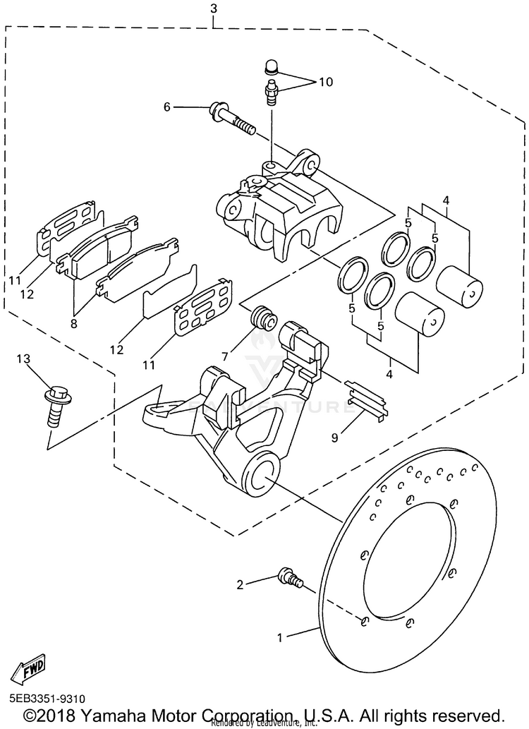 Rear Brake Caliper Schematic
