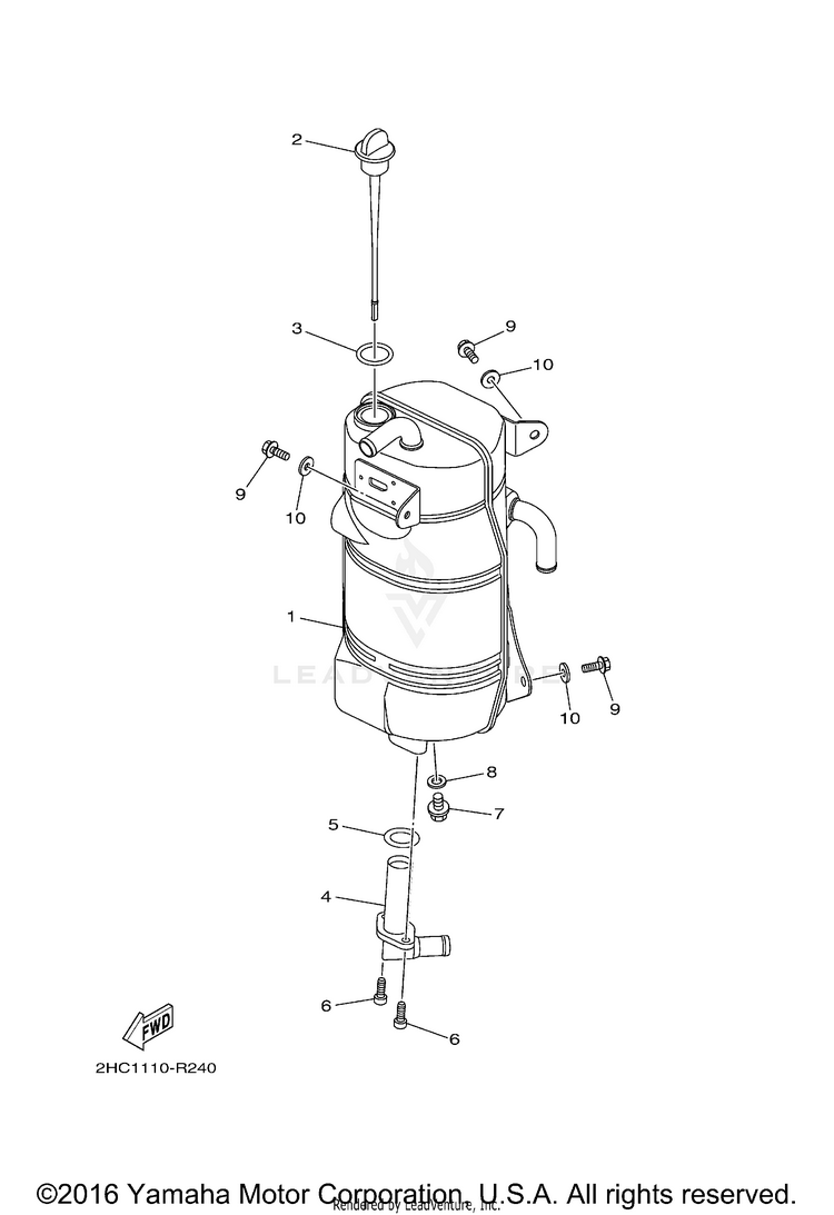 Oil Tank YXZ1000R EPS - YXZ10YMXHO - 2017 Schematic