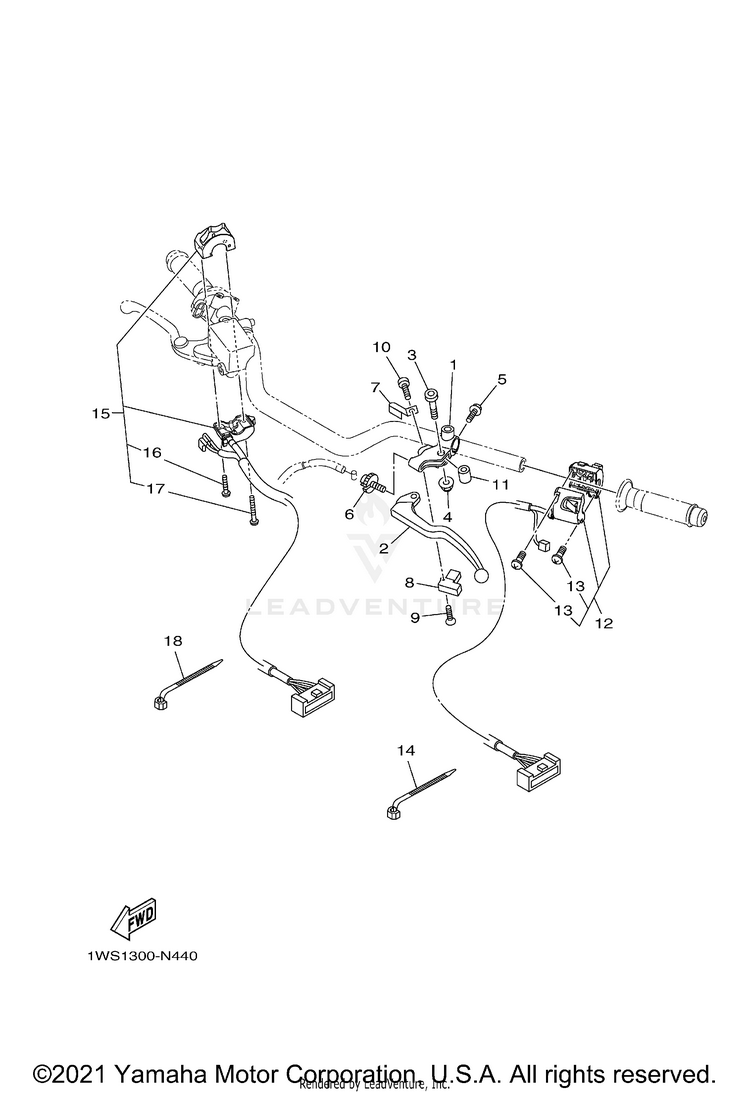 Handle Switch Lever FZ07 - FZ07FCGY - 2015 Schematic