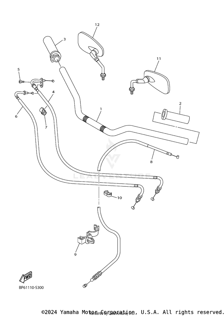 Steering Handle & Cable Schematic