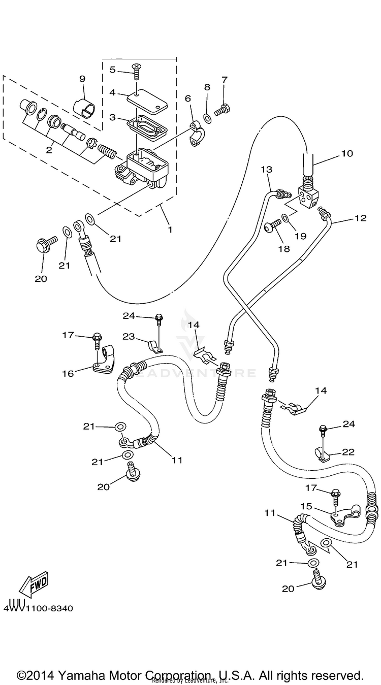 Front Master Cylinder Schematic