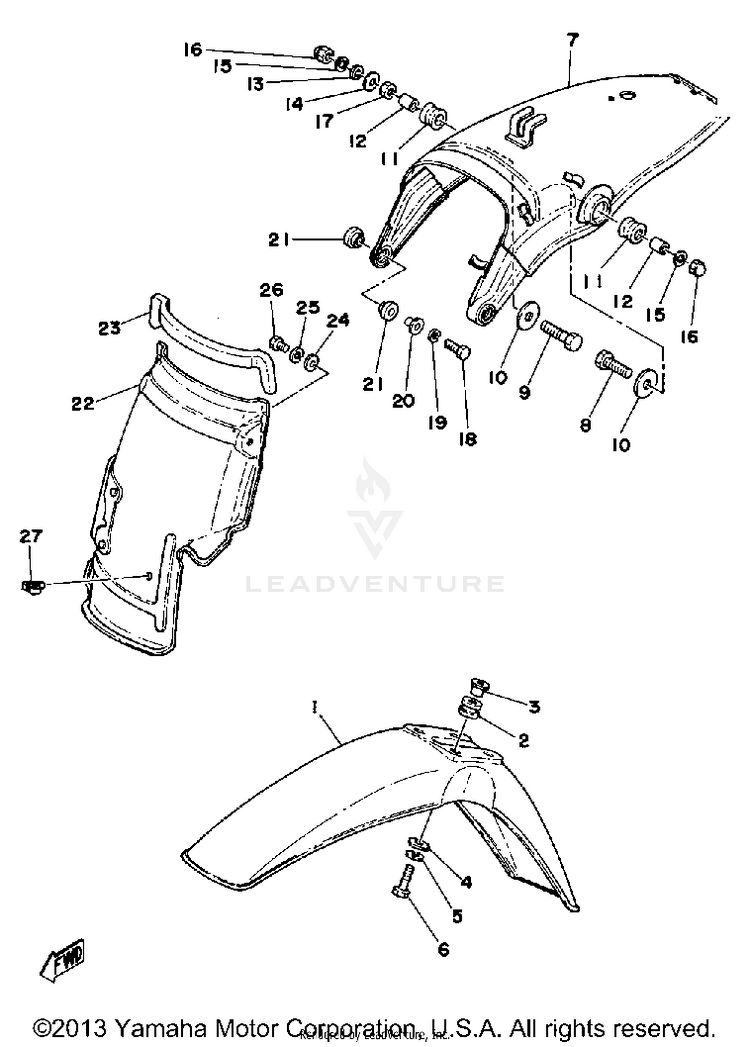 Front Fender - Rear Fender Schematic