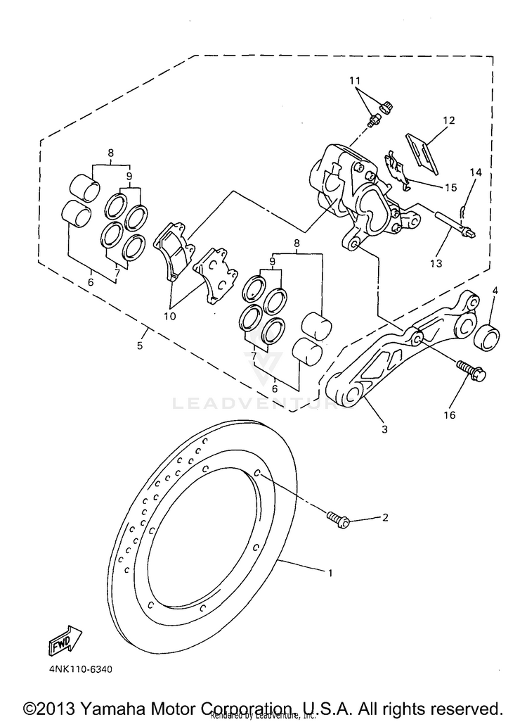 Rear Brake Caliper Schematic