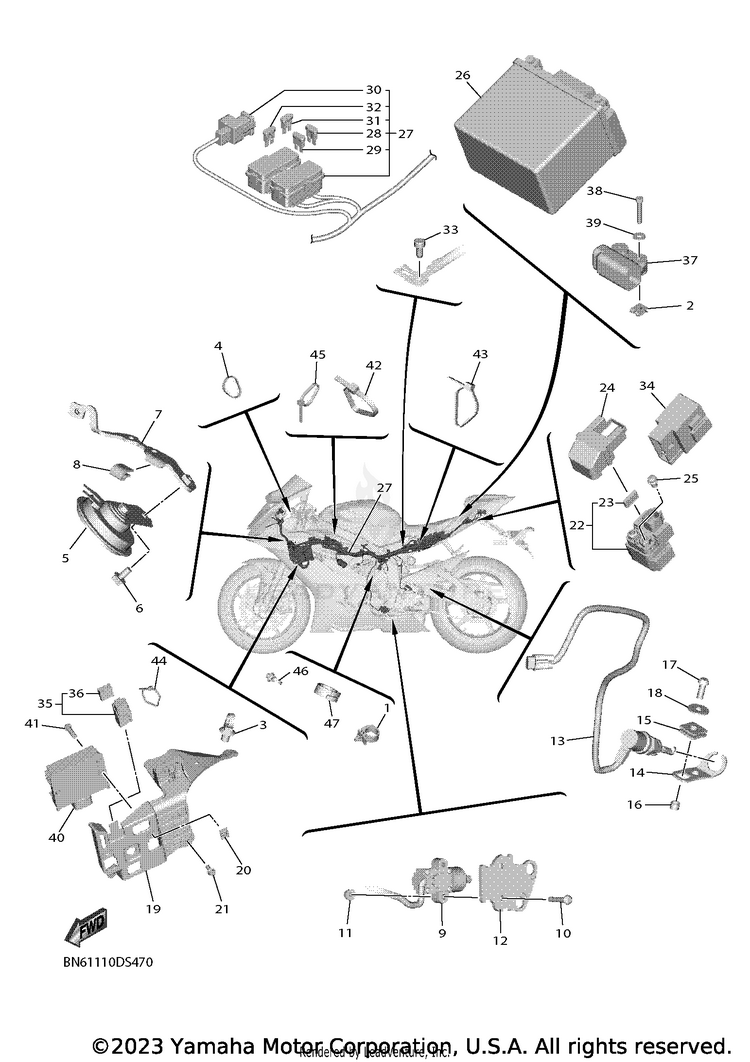 Electrical 2 YZFR6 - YZFR6L1CB - 2020 Schematic