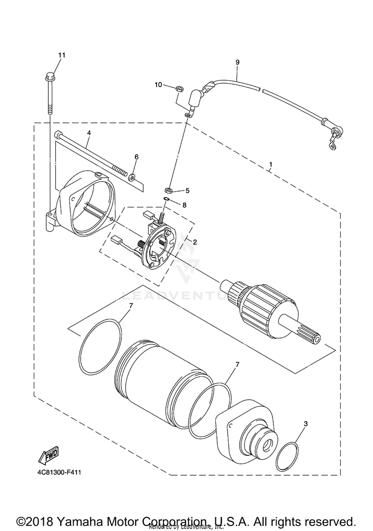 Starting Motor R1 - YZFR1XCB - 2008 Schematic