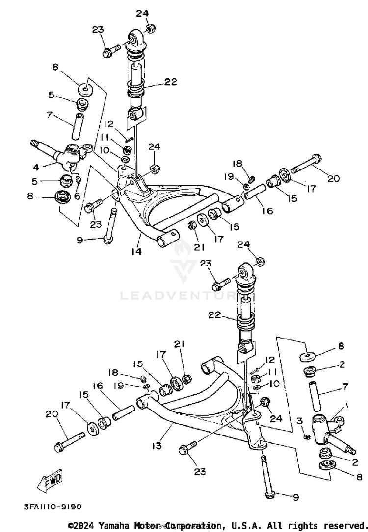 Front Suspension-Wheel Schematic