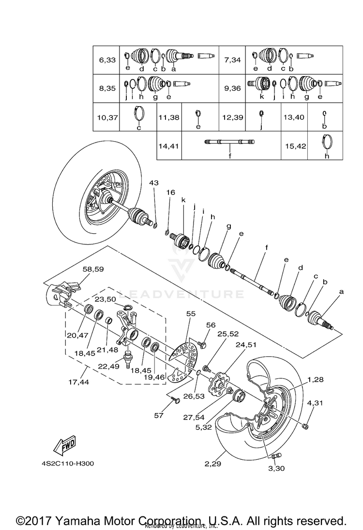 Front Wheel GRIZZLY 350 IRS 4WD - YFM35FGIZG - 2010 Schematic