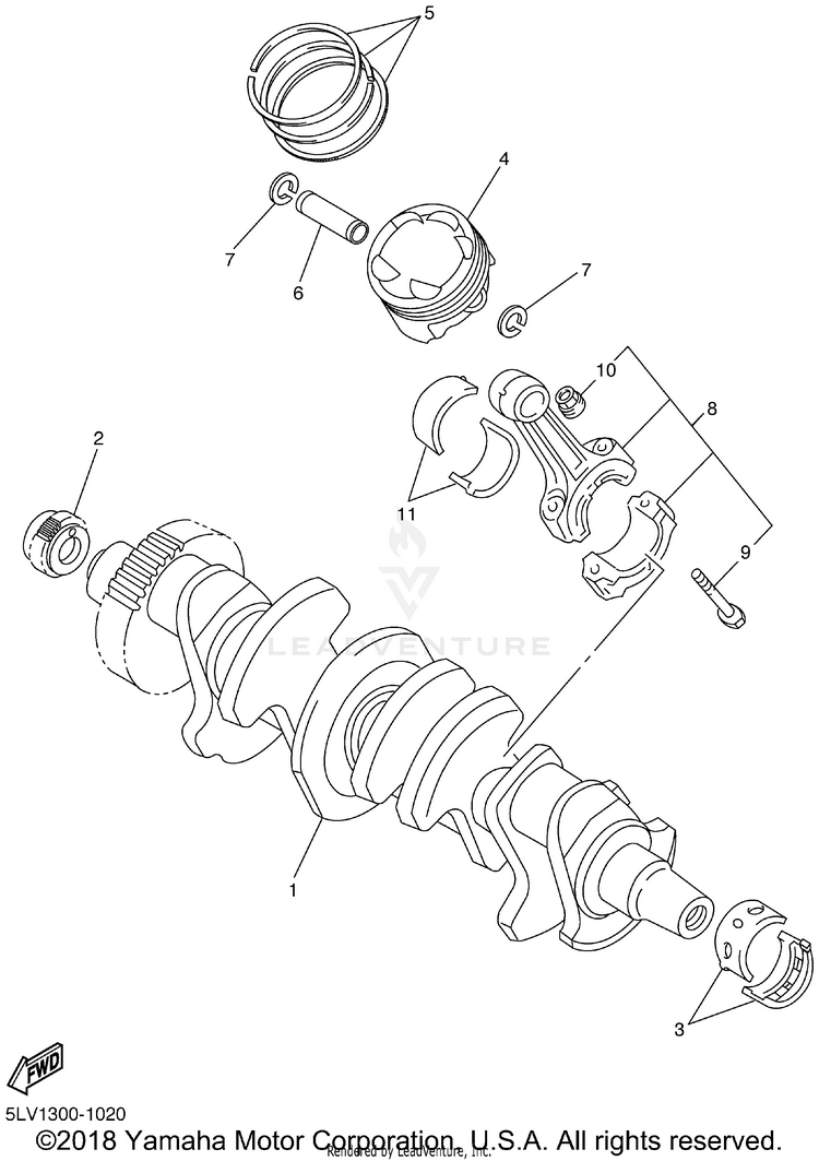Crankshaft Piston Schematic