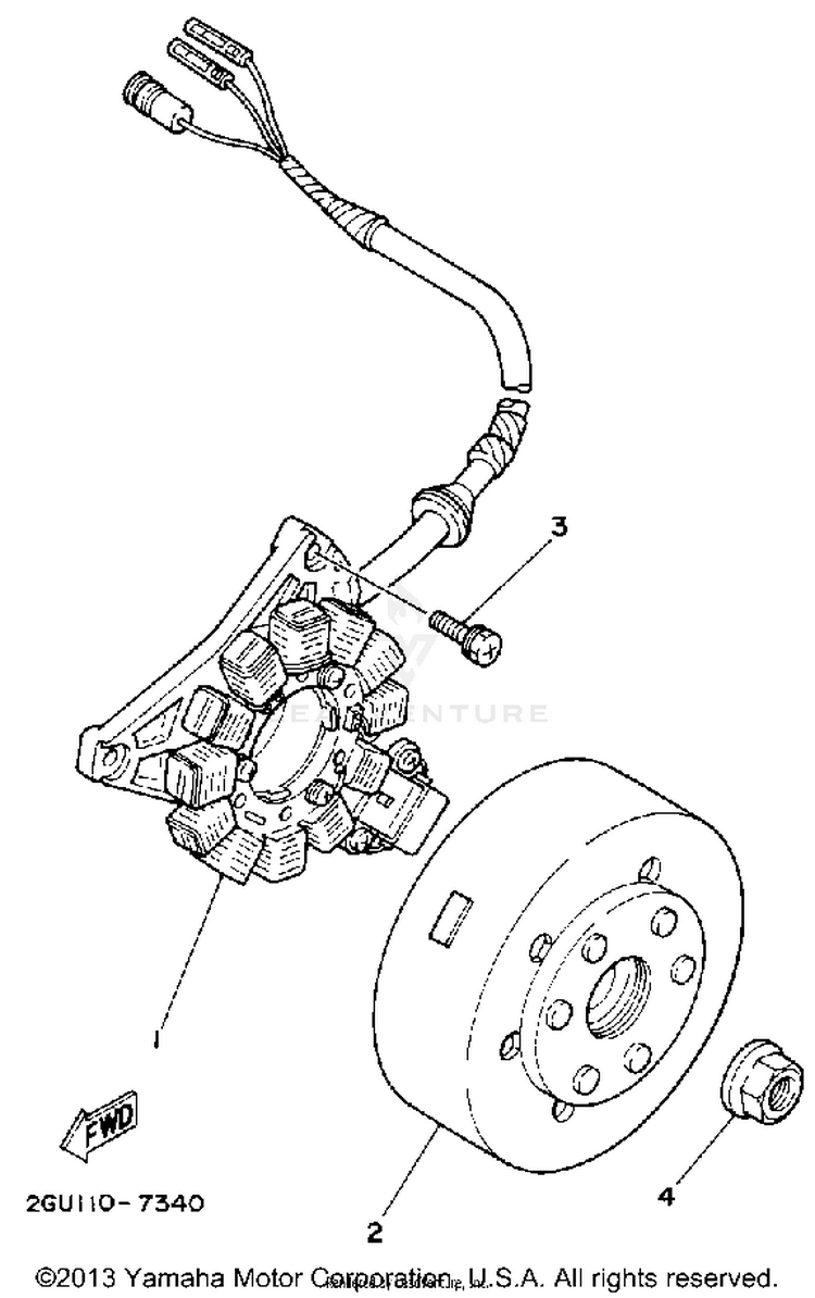 Generator BANSHEE - YFZ350D - 1992 Schematic