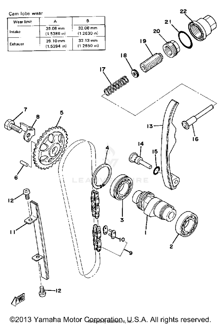 Camshaft - Chain Tensioner Schematic