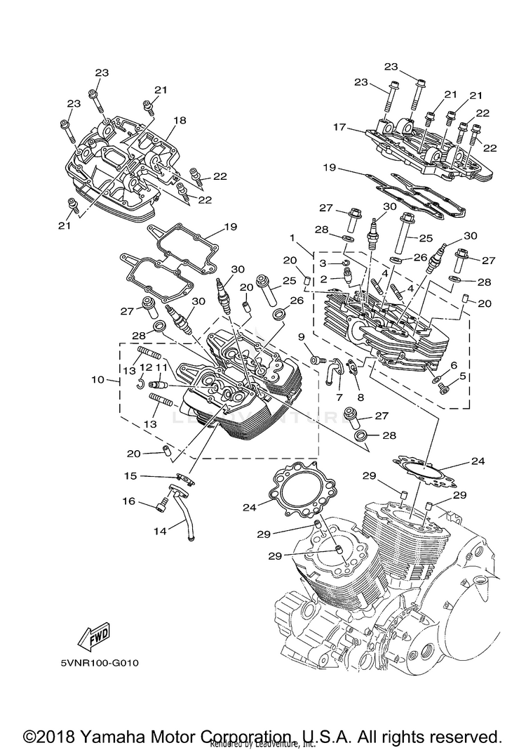 Cylinder Head ROAD STAR - XV17AWXCL - 2008 Schematic