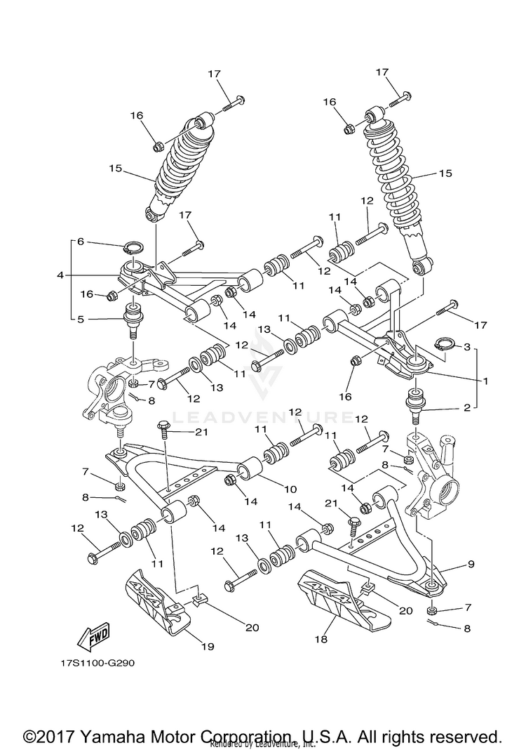 Front Suspension Wheel GRIZZLY 450 4WD - YFM45FGYB - 2009 Schematic