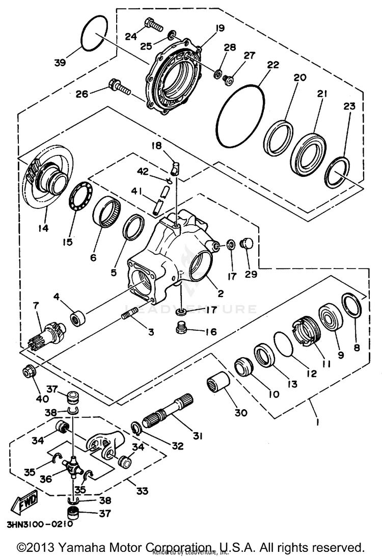 Drive Shaft BIG BEAR 4WD - YFM350FWG_ - 1995 Schematic