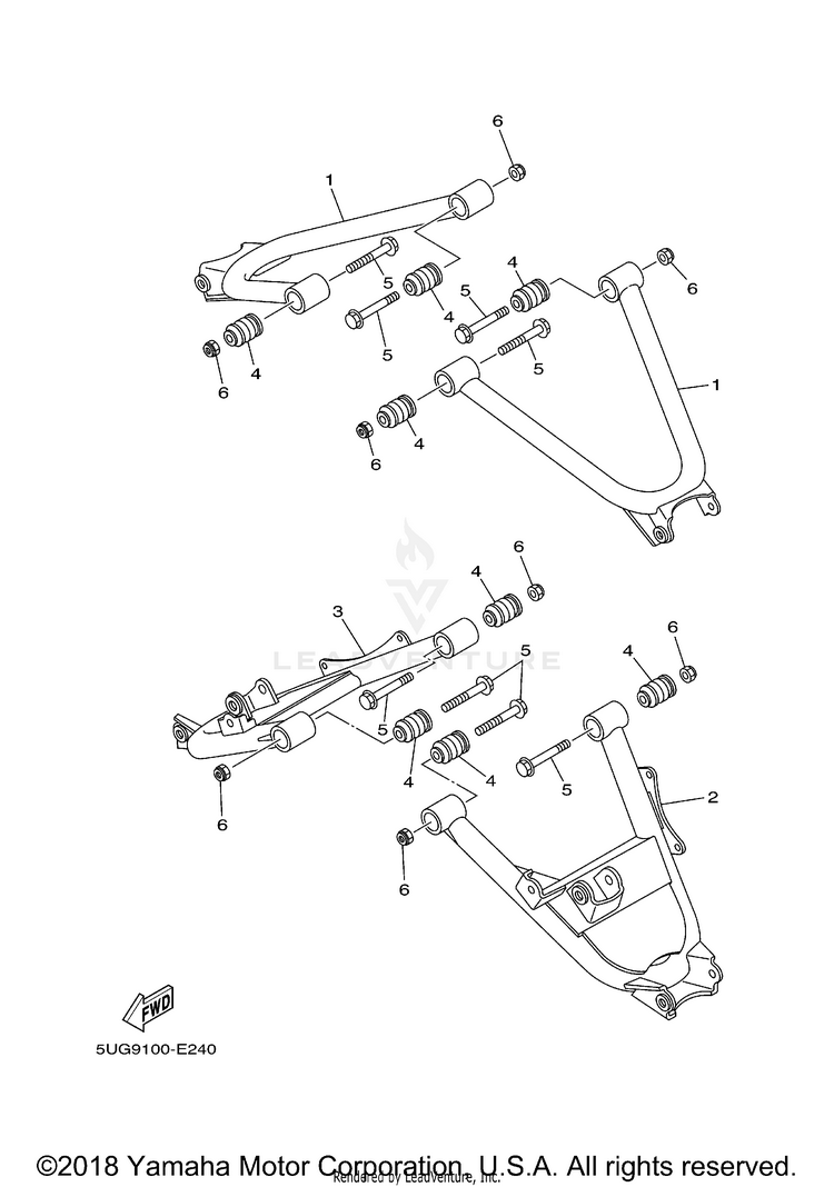 Rear Arm RHINO 450 HUNTER - YXR45FHX - 2008 Schematic