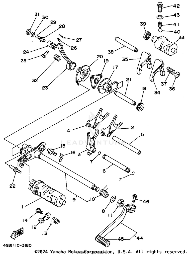 Shift Cam - Shift Fork Schematic