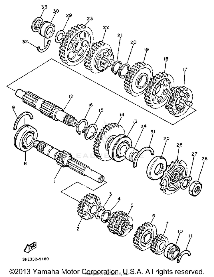 Transmission FZR600AC - 1990 Schematic