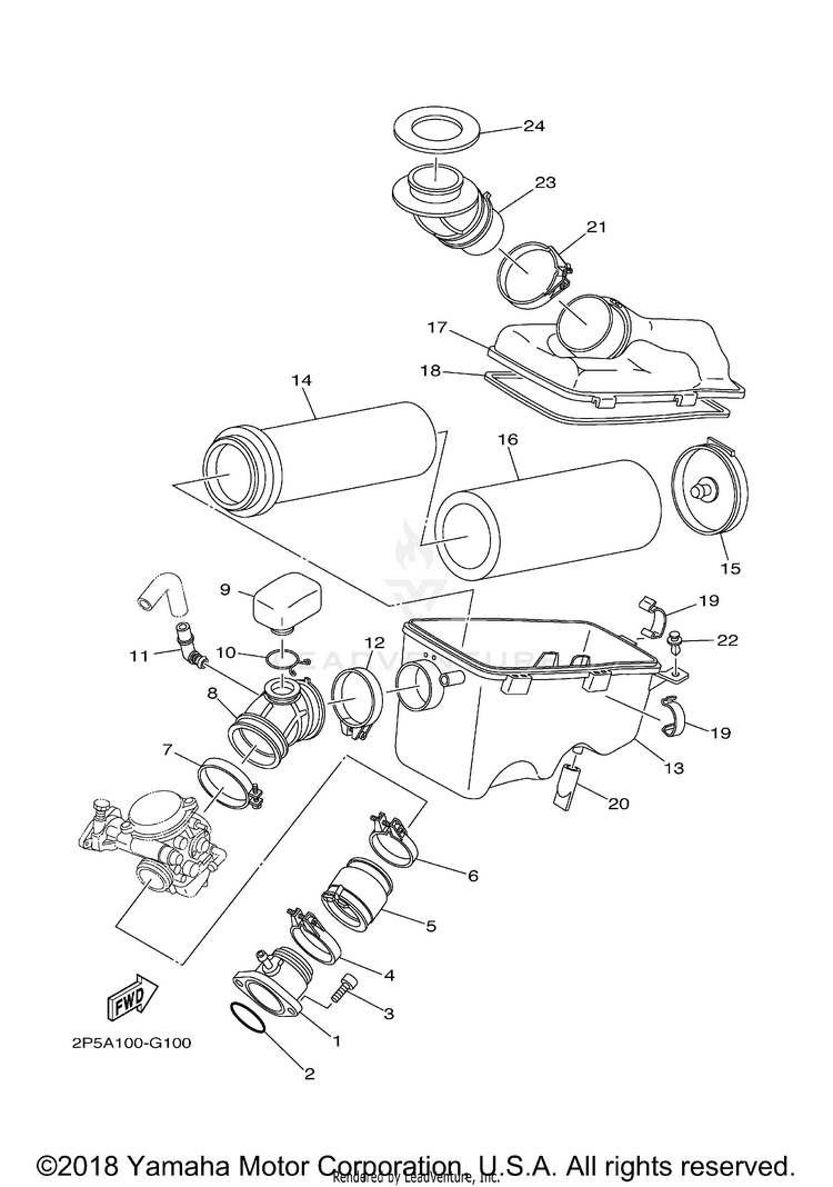 Intake RHINO 450 - YXR45FXGR - 2008 Schematic