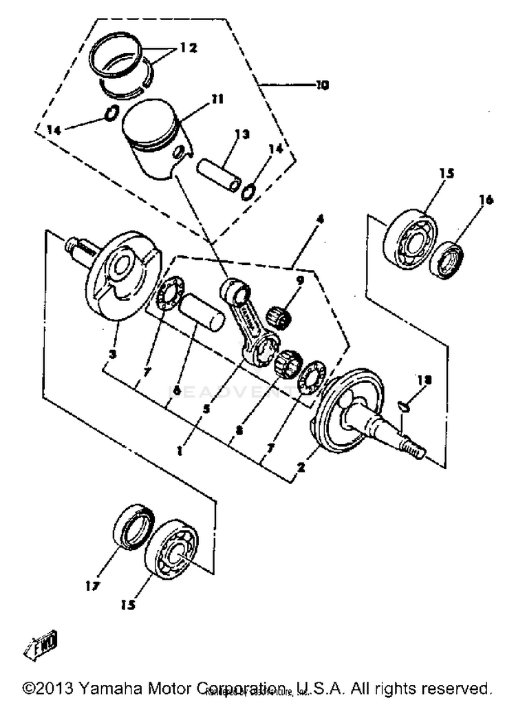 Crankshaft - Piston - Yz60h - J Schematic