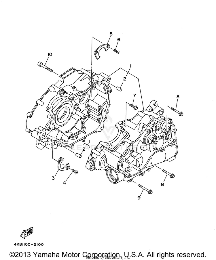 Crankcase BIG BEAR 400 4WD_REAL TREE XTRA - YFM400FHP - 2002 Schematic
