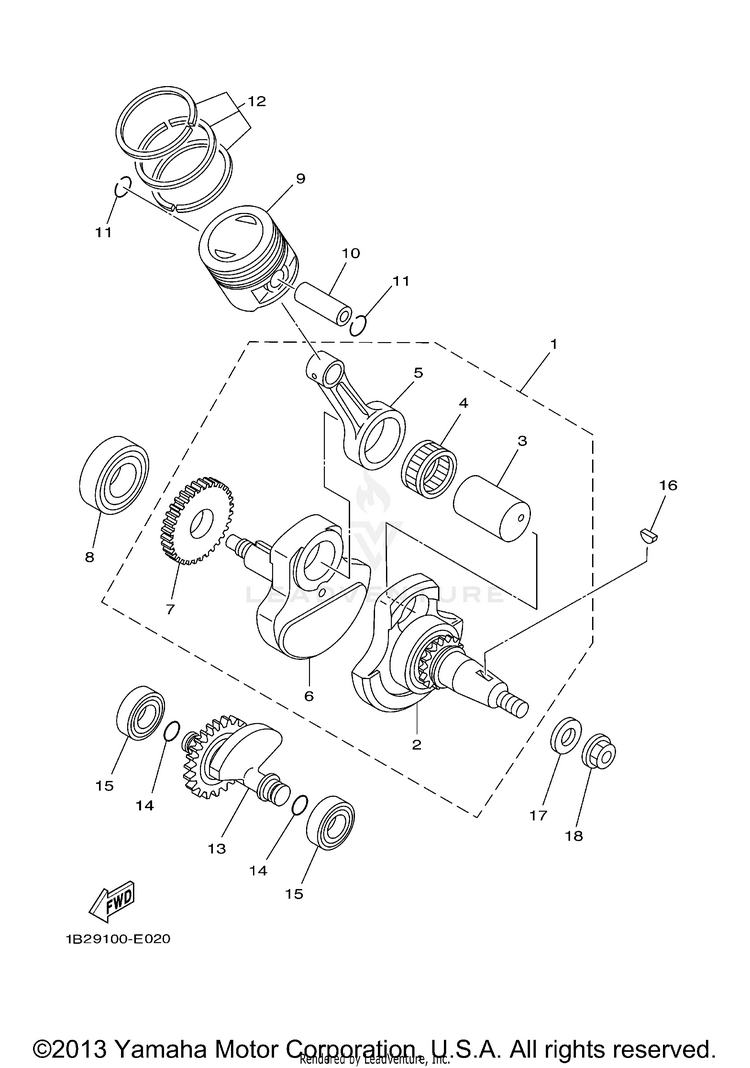 Crankshaft Piston Schematic