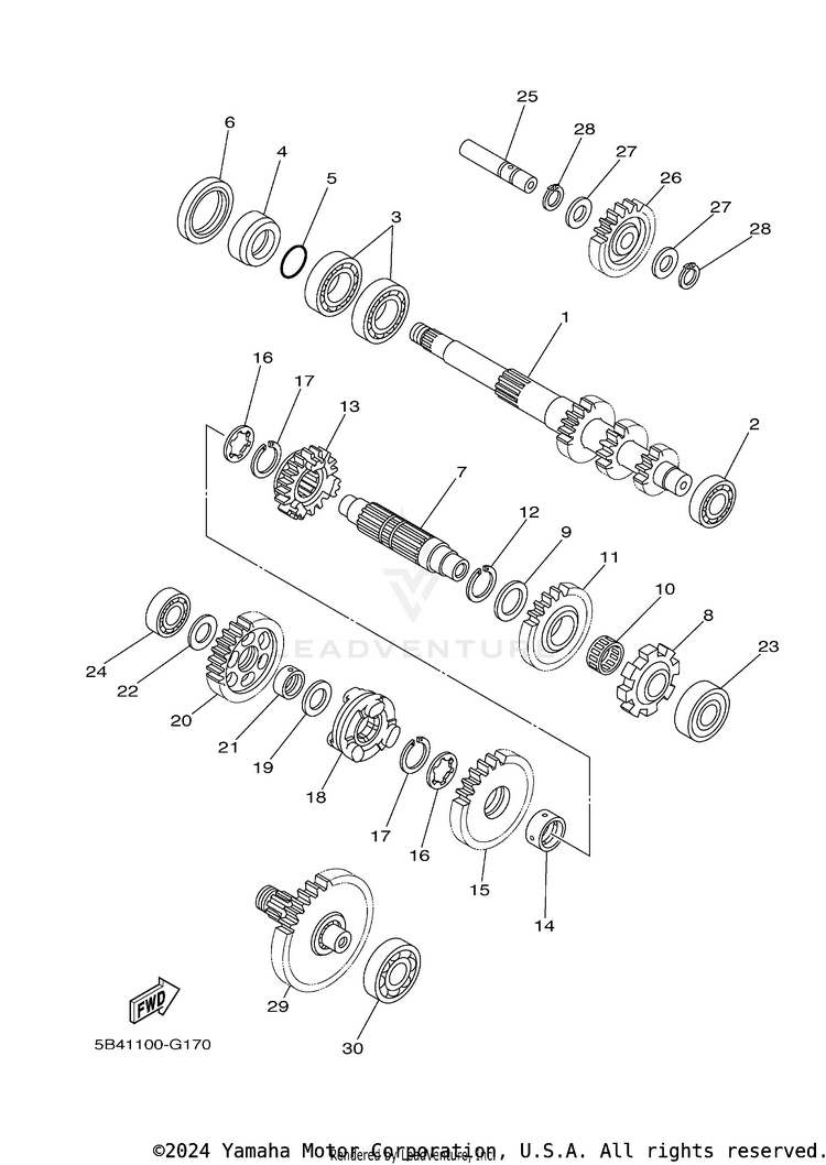 Transmission RHINO 700 FI SPORT E - YXR7FSP2Y - 2009 Schematic