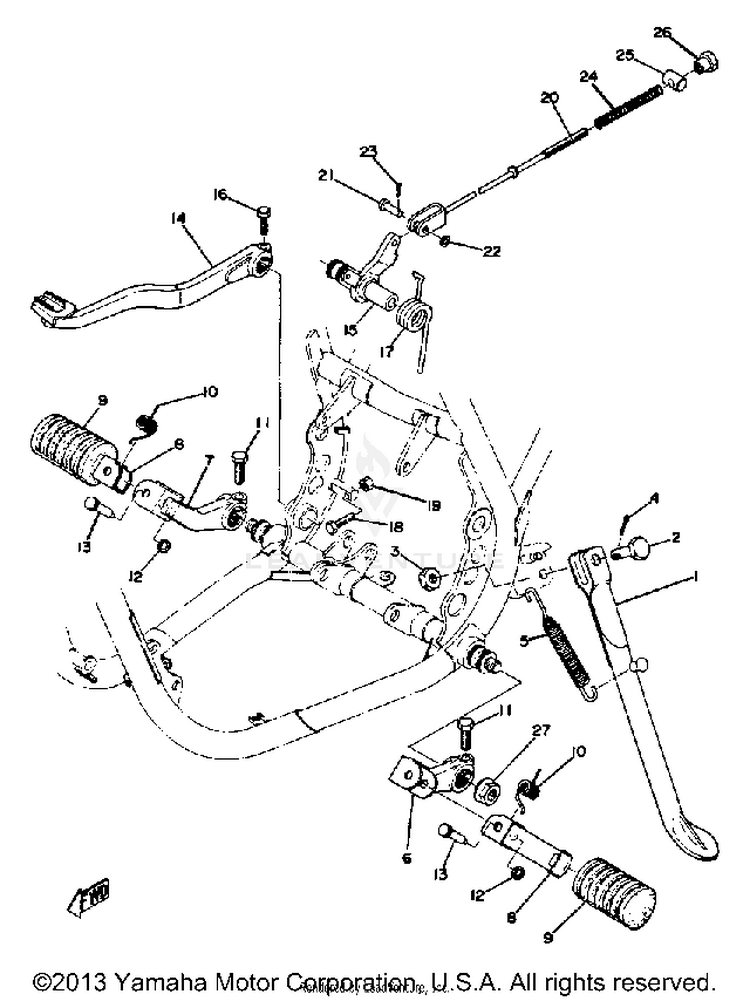 Stand Footrest Brake Pedal Schematic