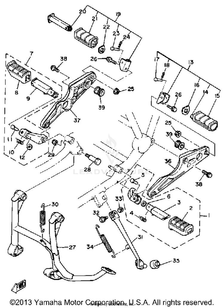 Stand Footrest XS1100H - 1981 Schematic